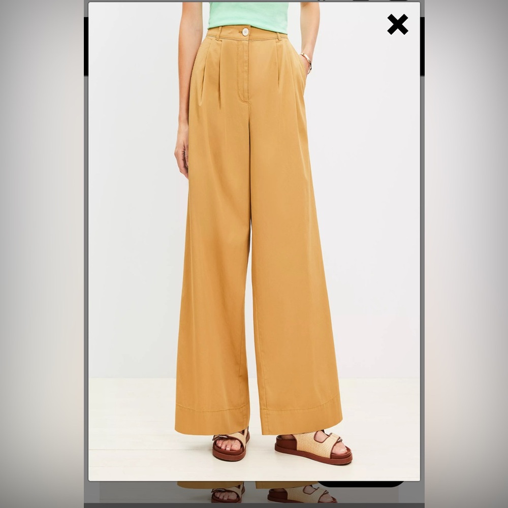 Loft poplin wide leg pants size 4